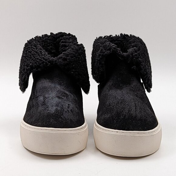 UGG Australia Lynus Women Suede Black Shearling Sneakers Booties Size 7.5 - Picture 2 of 7